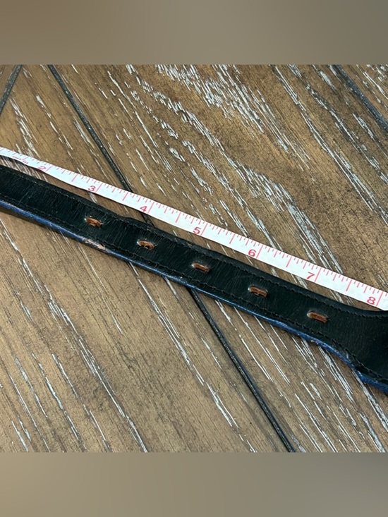 3-D Western Horsehair Inlay Belt Woven Black Leather Belt Made in USA Size 28 main image 4
